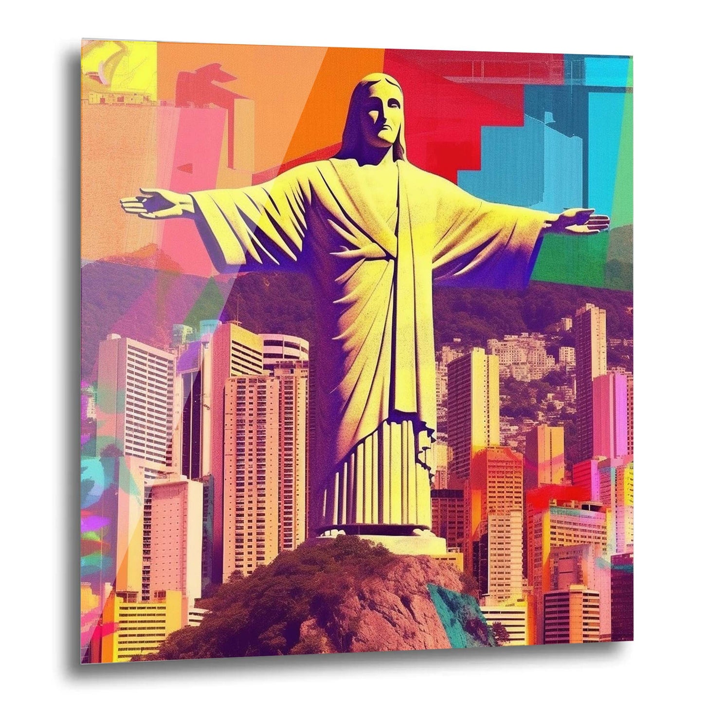 Rio de Janeiro - Christus Statue - Wandbild in der Stilrichtung der Pop-Art