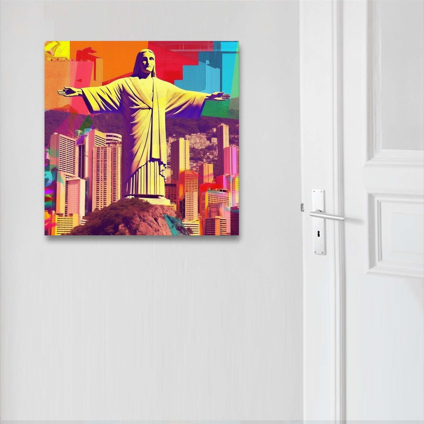 Rio de Janeiro - Christus Statue - Wandbild in der Stilrichtung der Pop-Art