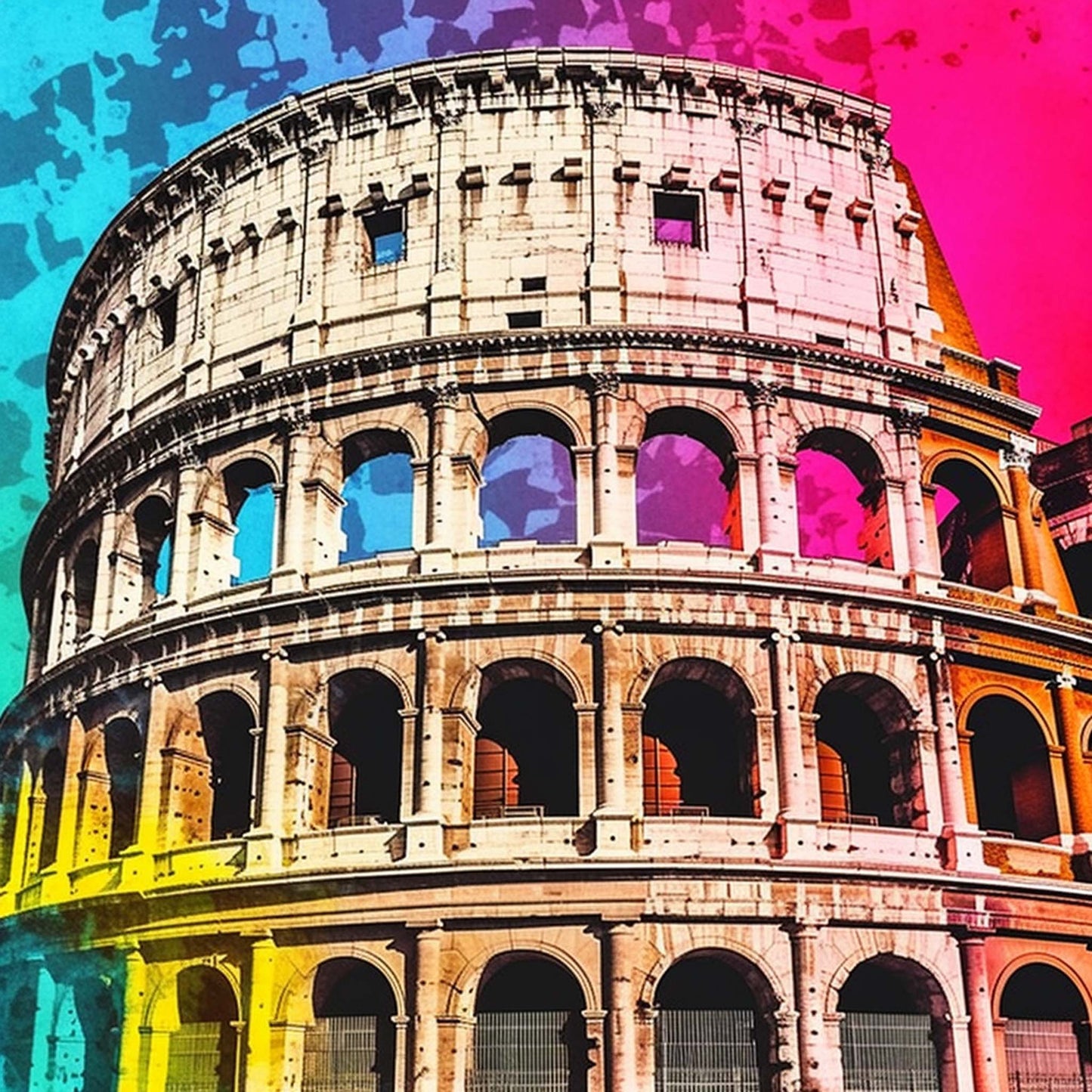 Urbanisto - Rom Kollosseum - Wandbild in der Stilrichtung der Pop-Art