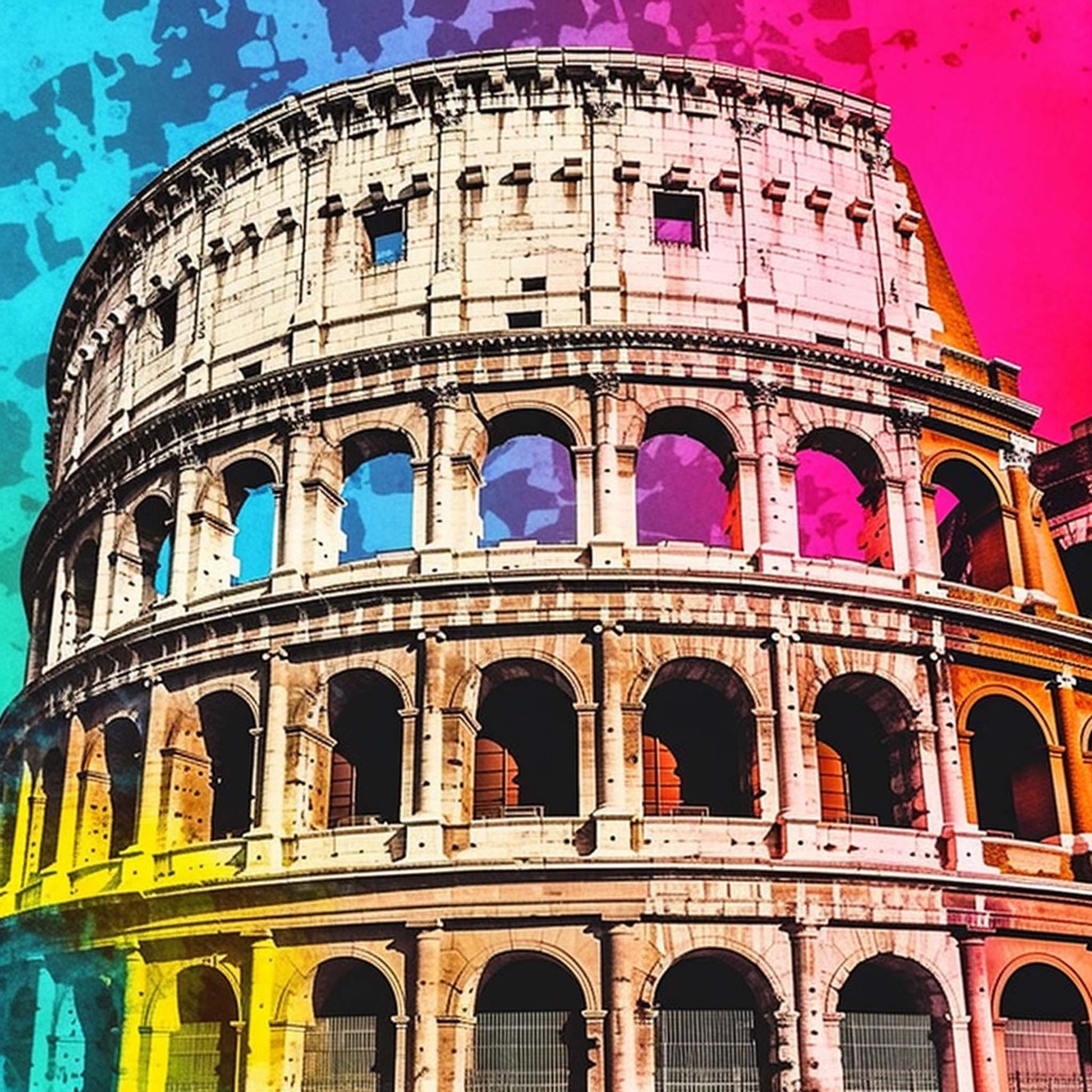 Urbanisto - Rom Kollosseum - Wandbild in der Stilrichtung der Pop-Art