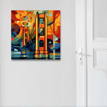 San Fransisco Golden Gate Bridge - Wandbild in der Stilrichtung des Expressionismus