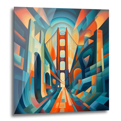 San Fransisco Golden Gate Bridge - Wandbild in der Stilrichtung des Futurismus