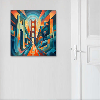 San Fransisco Golden Gate Bridge - Wandbild in der Stilrichtung des Futurismus