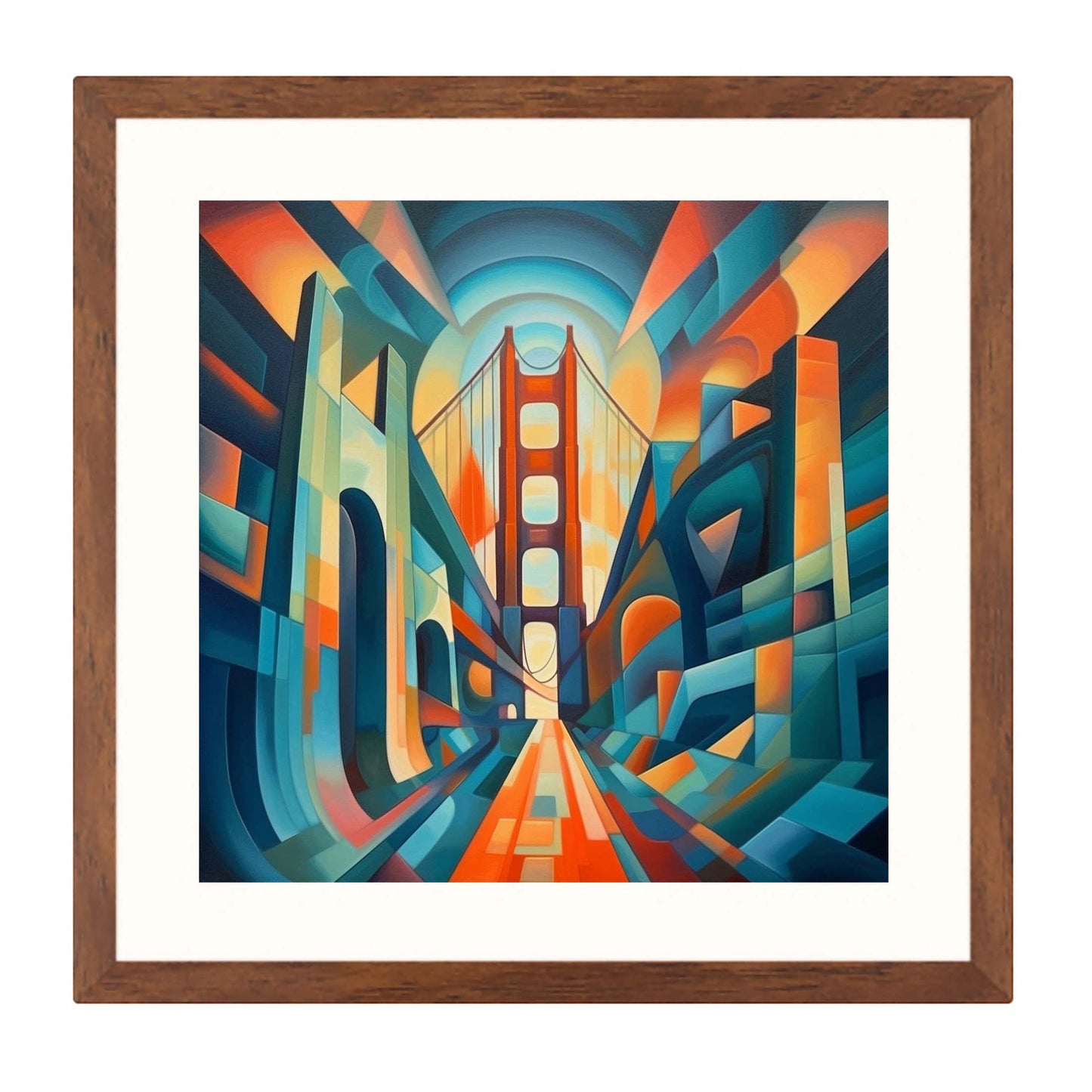 San Fransisco Golden Gate Bridge - Wandbild in der Stilrichtung des Futurismus