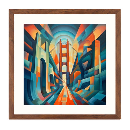 San Fransisco Golden Gate Bridge - Wandbild in der Stilrichtung des Futurismus