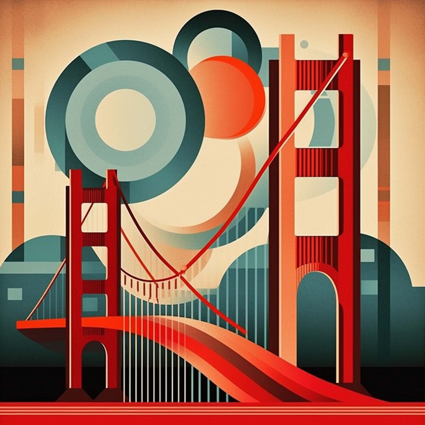Urbanisto - San Fransisco - Wandbild in der Stilrichtung des Minimalismus