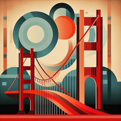 Urbanisto - San Fransisco - Wandbild in der Stilrichtung des Minimalismus