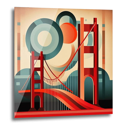 San Fransisco Golden Gate Bridge - Wandbild in der Stilrichtung des Minimalismus
