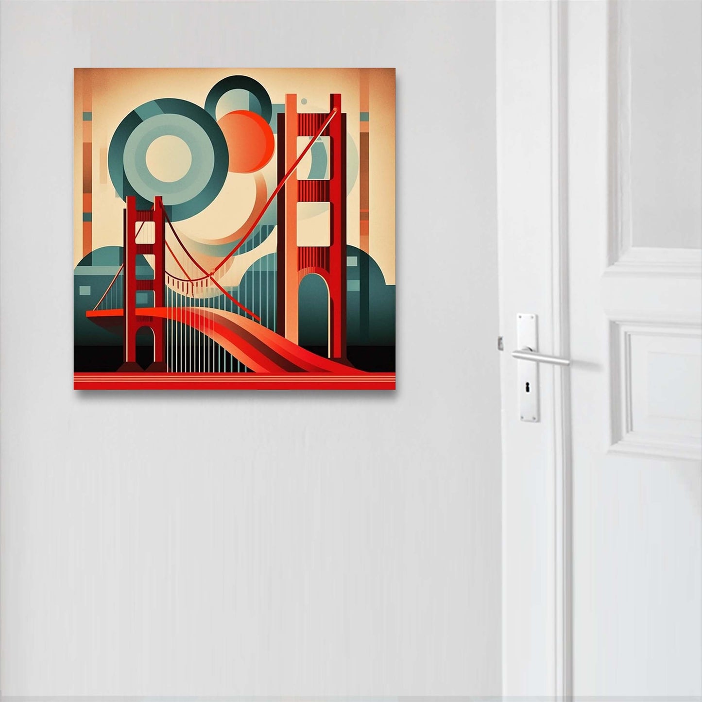 San Fransisco Golden Gate Bridge - Wandbild in der Stilrichtung des Minimalismus