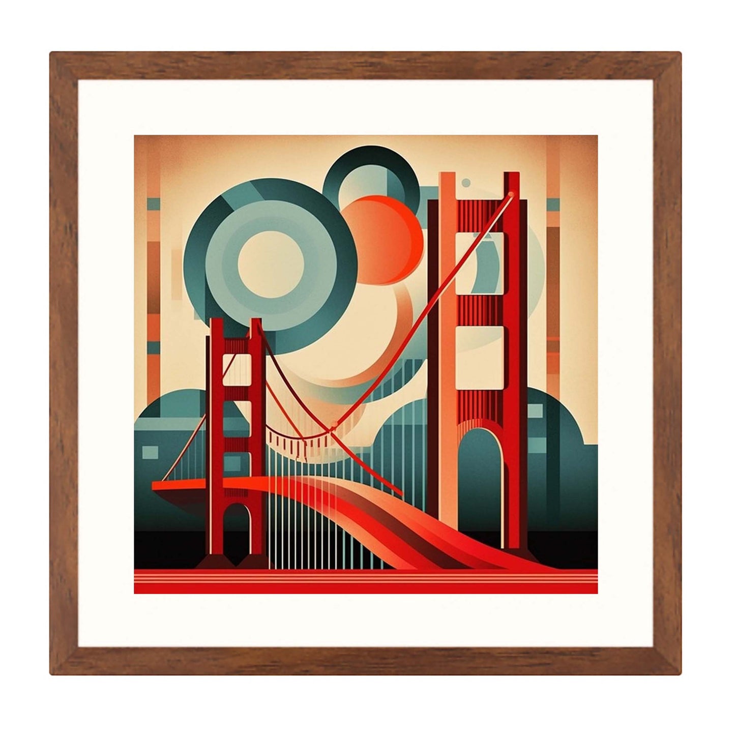 San Fransisco Golden Gate Bridge - Wandbild in der Stilrichtung des Minimalismus