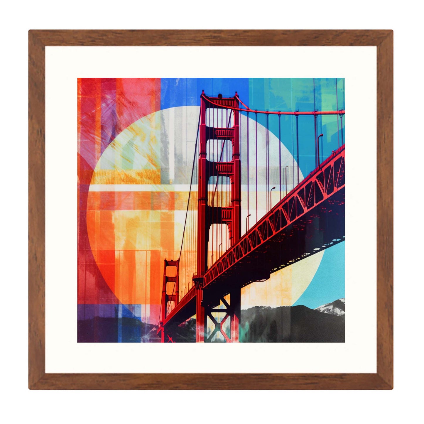 San Fransisco Golden Gate Bridge - Wandbild in der Stilrichtung der Pop-Art