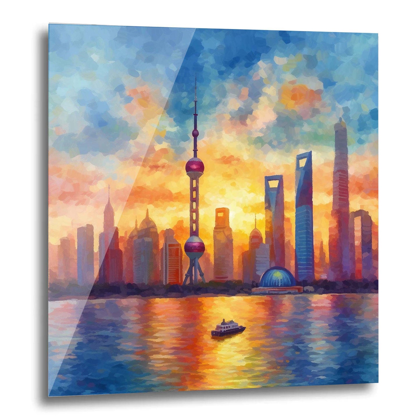Shanghai Skyline - Wandbild in der Stilrichtung des Impressionismus