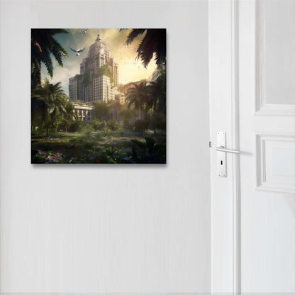 Warschau Kulturpalast - Wandbild in der Stilrichtung Urban Jungle