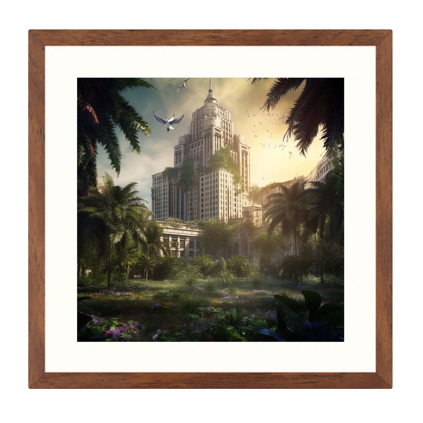 Warschau Kulturpalast - Wandbild in der Stilrichtung Urban Jungle
