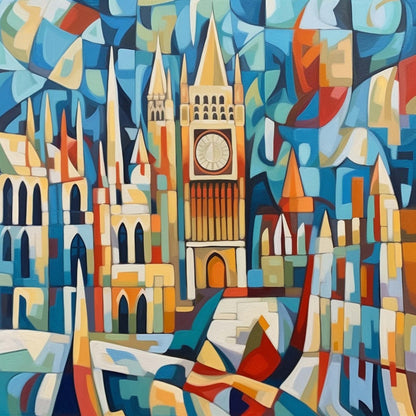 Urbanisto-London Westminster Palace - Wandbild in der Stilrichtung des Expressionismus